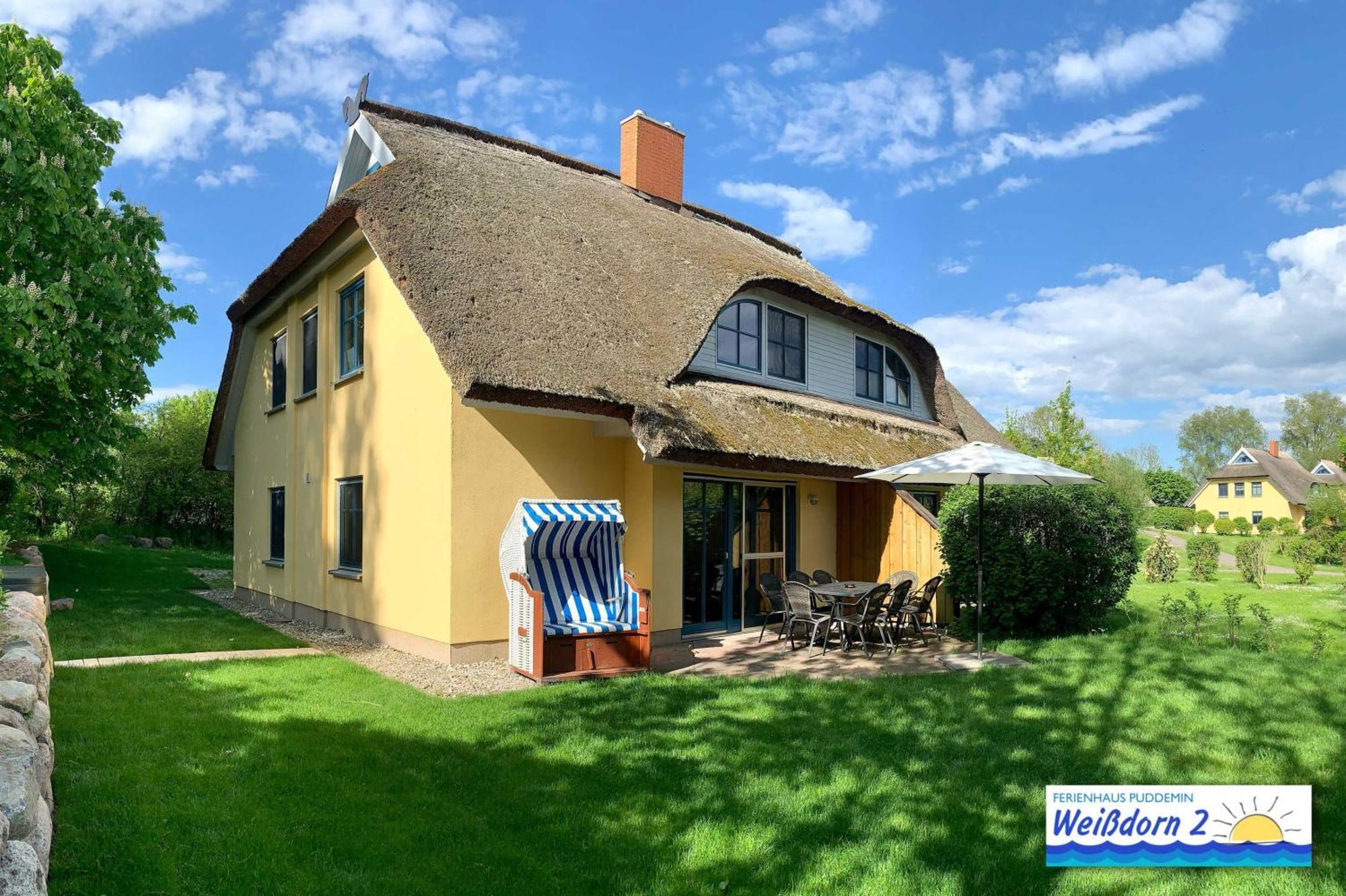 Villa Familienfreundliches Reetdachhaus Weissdorn 2 Puddemin Exterior foto